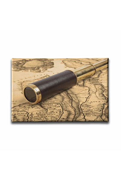 enmalife Binoculars and Map Decorative Canvas Wall Painting