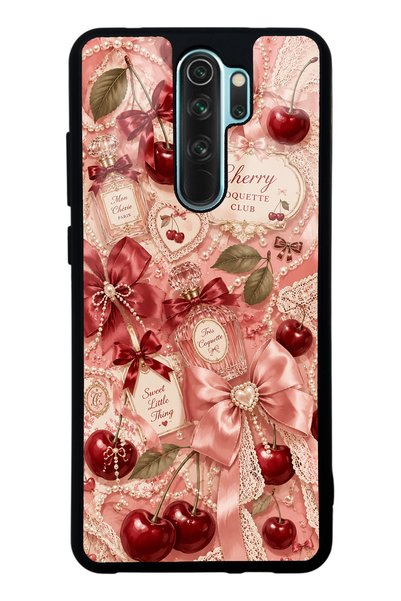 S Mode حافظة هاتف لامعة بتصميم Coquette من Xiaomi Redmi Note 8 Pro Cherry Parfum