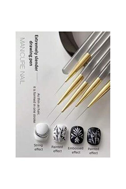 OEM Set pensule profesionale pentru tuș de unghii, 25 mm, 24 mm, 13 mm, 10 mm...