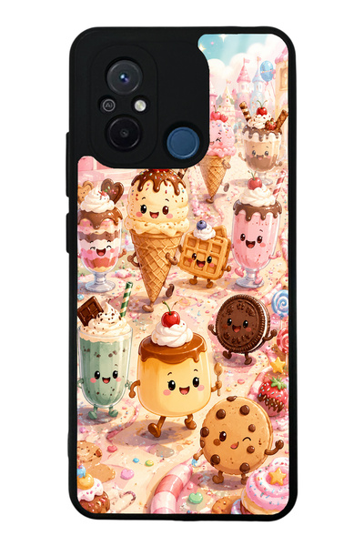 S Mode حافظة هاتف Xiaomi Redmi 12C بتصميم لامع من سلسلة Dessert Wonderland