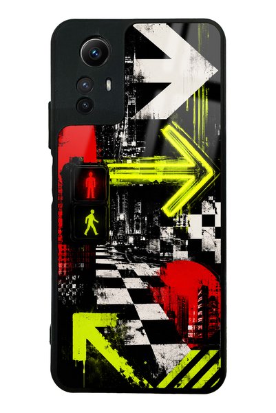 S Mode Xiaomi Redmi Note 12S Glossy Phone Case with Neon District Design