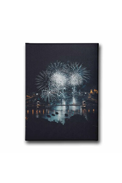 enmalife Pictură murală pe pânză cu peisaj de artificii în oraș