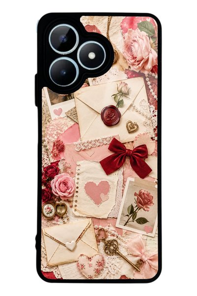 S Mode Realme Note 50 Love Letter Garden Design Glossy Phone Case