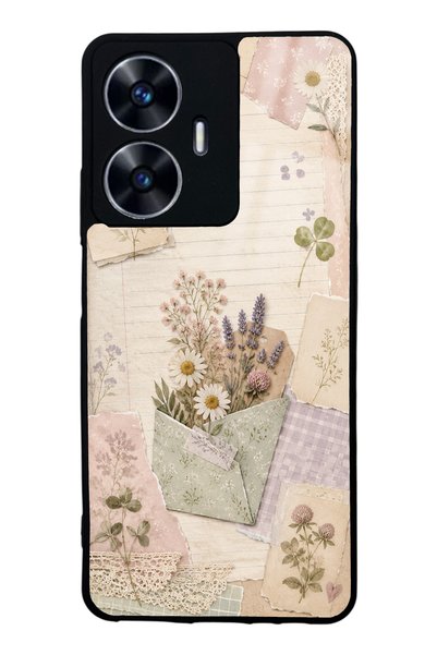 S Mode حافظة هاتف لامعة بتصميم Realme C55 Wildflower Diary