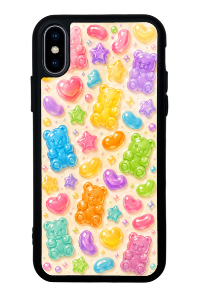 S Mode iPhone XS Max Glossy Phone Case with Sweet Bear Jelly Design