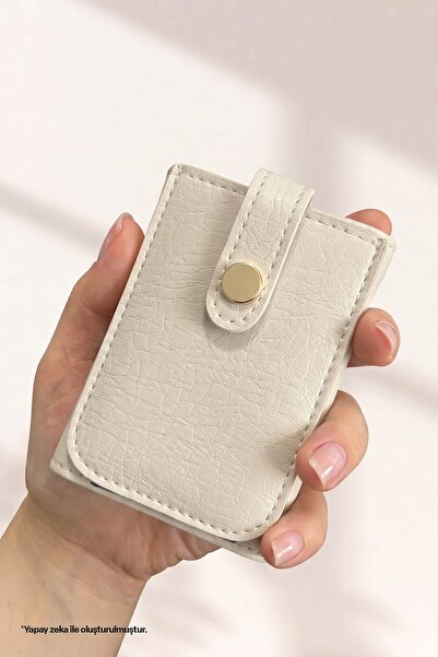 InStyle Card Holder Detail Small Cream Wallet