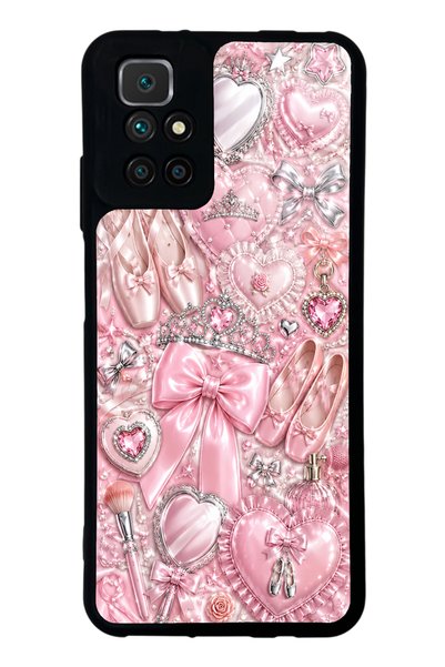 S Mode حافظة هاتف Xiaomi Redmi 10 Royal Pink Ballet Design لامعة