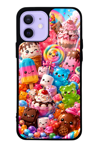 S Mode iPhone 12 Kawaii Candy Party Design Glossy Phone Case