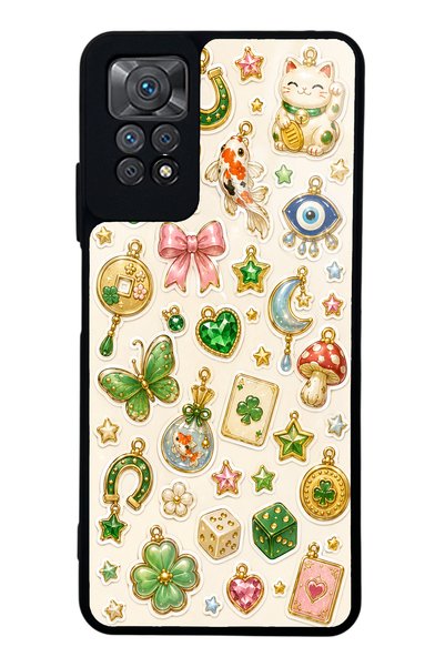 S Mode حافظة هاتف لامعة بتصميم Lucky Star Charms لهاتف Xiaomi Redmi Note 11 Pro