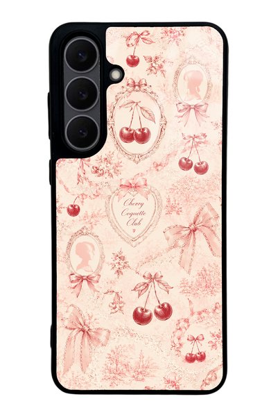 S Mode حافظة هاتف سامسونج S25 Fe بتصميم شيري كوكيت تويل لامع