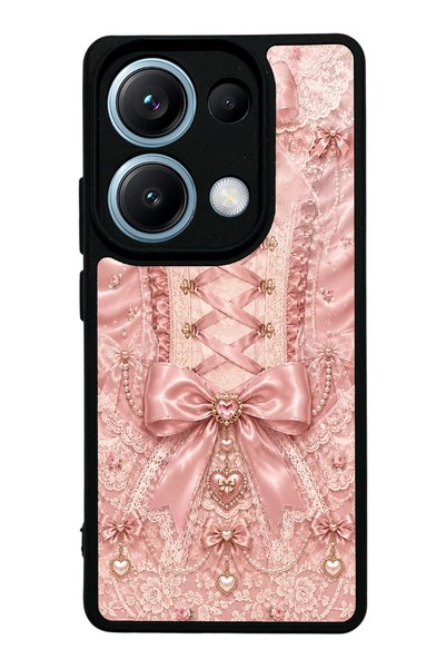 S Mode Xiaomi Redmi Note 14S Pink Corset Coquette Design Glossy Phone Case