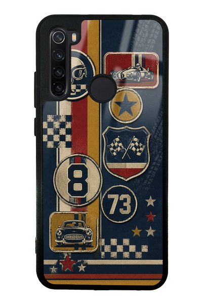 S Mode حافظة هاتف لامعة بتصميم سباقات الطراز القديم لهاتف Xiaomi Redmi Note 8