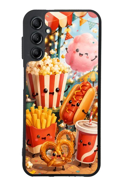 S Mode حافظة هاتف سامسونج A14 بتصميم Fun Food Party لامعة
