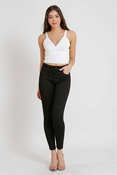 bluewoopss Jaime Women's Black Jeans High Waist Skinny Leg Skinny Fit Lycra