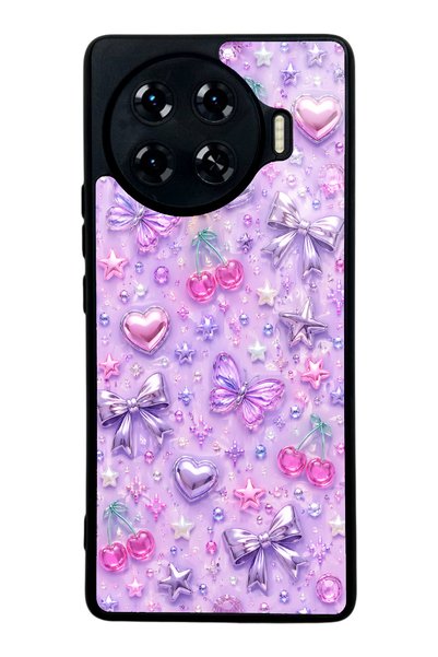S Mode Tecno Spark 20 Pro Plus Glossy Phone Case with Lilac Charm Pop Design