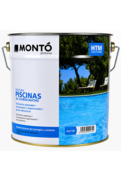 MONTO Vopsea din cauciuc clorurat pentru piscine din beton și ciment – Rezist...