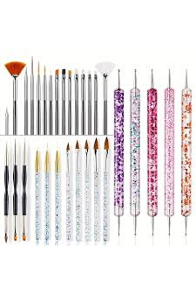 OEM Set de 31 de stilouri pentru nail art, pentru punctare și colorare, cu mâ...