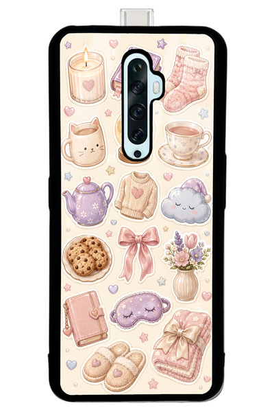 S Mode حافظة هاتف لامعة بتصميم Pastel Sleepover لهاتف Oppo Reno 2Z