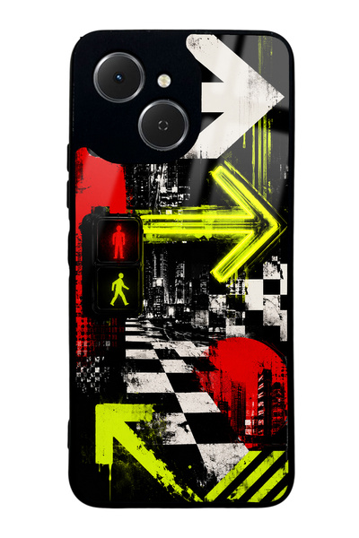 S Mode Tecno Spark 40C Neon District Design Glossy Phone Case