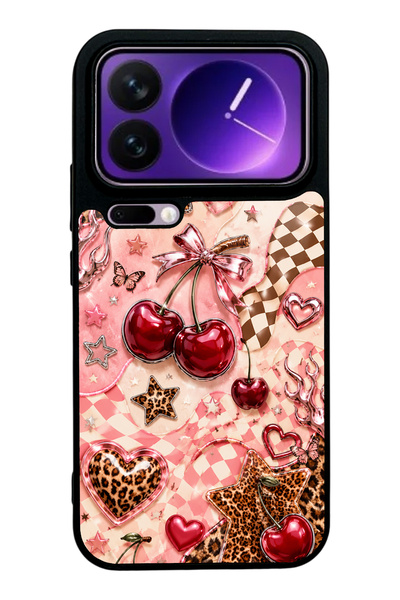S Mode حافظة هاتف Xiaomi 17 Pro Max بتصميم Cherry Rebel Pop اللامع