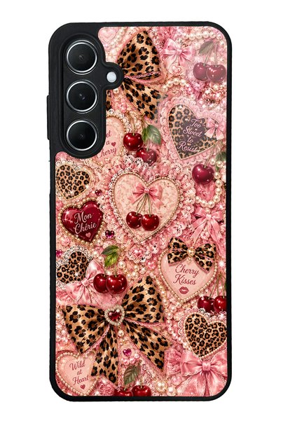 S Mode Samsung A55 Wild Cherry Coquette Design Glossy Phone Case