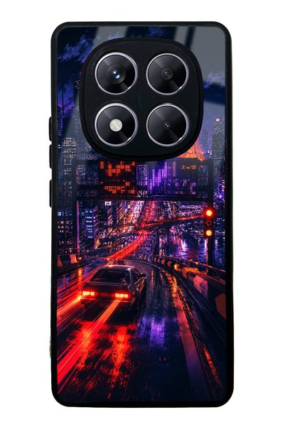 S Mode غطاء هاتف لامع بتصميم ليلي نيون طوكيو لهاتف شاومي ريدمي نوت 14 برو 5G