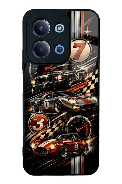 S Mode حافظة هاتف لامعة بتصميم أيقونات ريترو سبيد لهاتف شاومي ريدمي 15C