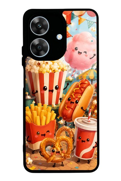 S Mode حافظة هاتف لامعة بتصميم Realme Note 60 Fun Food Party
