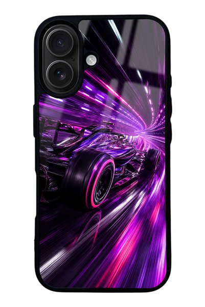 S Mode غطاء هاتف آيفون 16 بتصميم كوانتوم درايف لامع