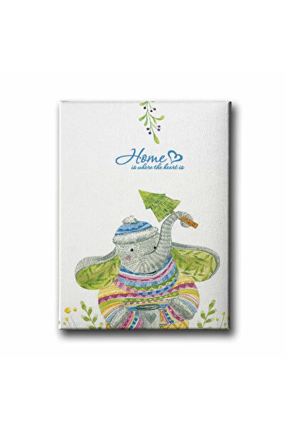 enmalife Pictură decorativă pe pânză cu elefant drăguț