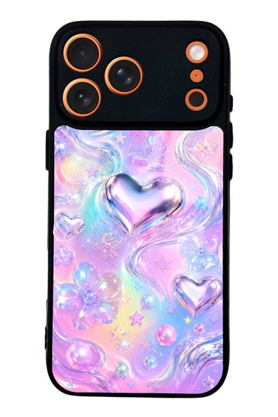S Mode iPhone 17 Pro Iridescent Love Design Glossy Phone Case