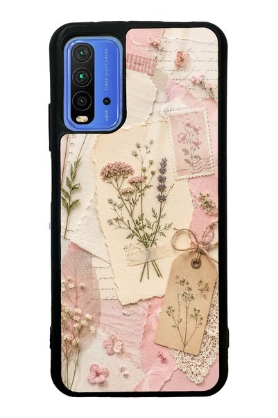 S Mode حافظة هاتف لامعة بتصميم Xiaomi Redmi 9T Blush Herbarium