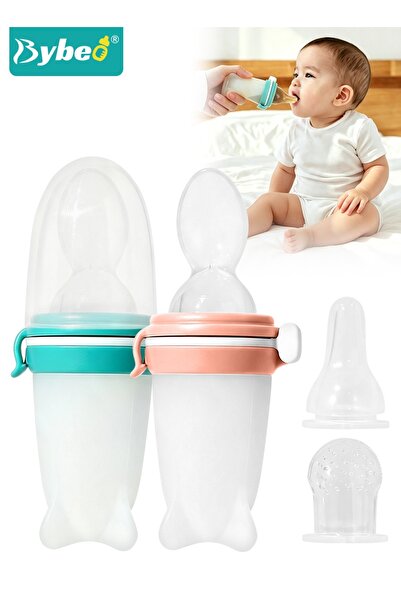 BYBEO 3-in-1 Baby Food Feeder With Feeding Spoon, Fruit Feeder Pacifier and M...