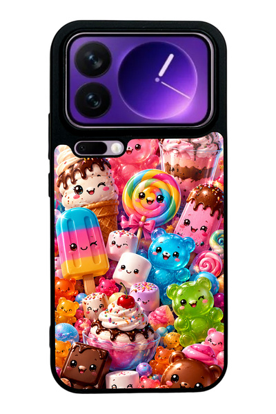 S Mode حافظة هاتف Xiaomi 17 Pro Max Kawaii Candy Party ذات تصميم لامع