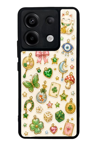S Mode حافظة هاتف لامعة بتصميم Lucky Star Charms لهاتف Xiaomi Redmi Note 13 P...