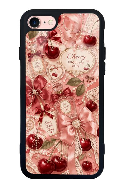 S Mode حافظة هاتف لامعة بتصميم Coquette من Cherry Parfum لهاتف iPhone 7