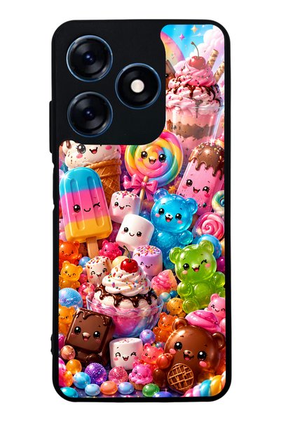 S Mode Tecno Spark 10 Kawaii Candy Party Design Glossy Phone Case