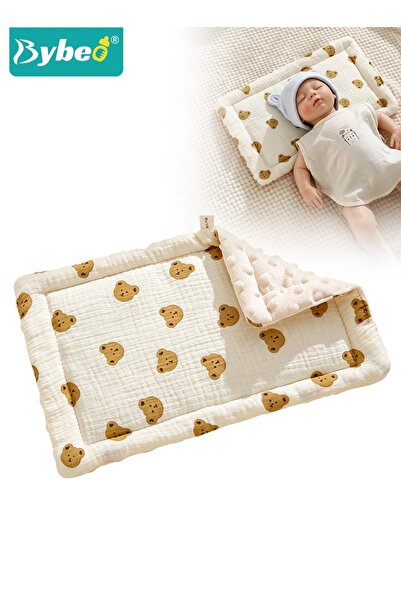 BYBEO Newborn Baby Pillow for Sleeping, Soft Muslin Cotton Infant Pillow with...