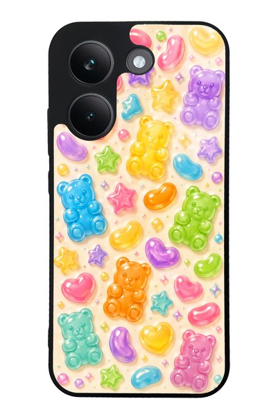 S Mode حافظة هاتف لامعة بتصميم Sweet Bear Jelly لهاتف Xiaomi Poco X8 Pro