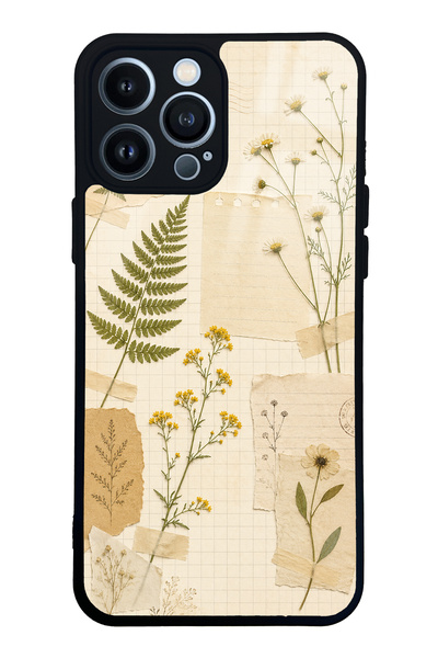 S Mode حافظة هاتف لامعة بتصميم Pressed Meadow لهاتف iPhone 13 Pro Max
