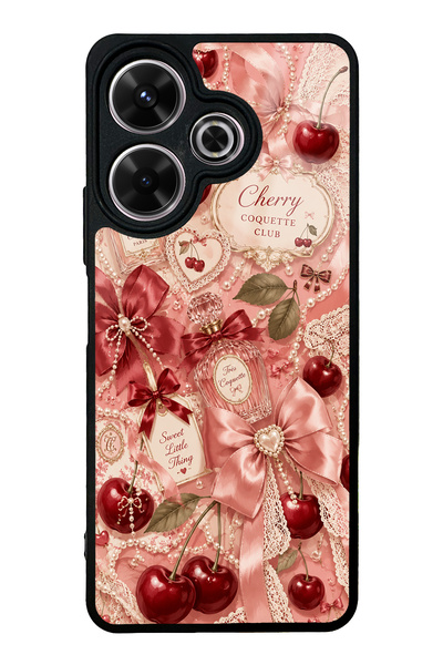 S Mode حافظة هاتف Xiaomi Redmi 13 4G بتصميم Coquette لامع مع عطر الكرز