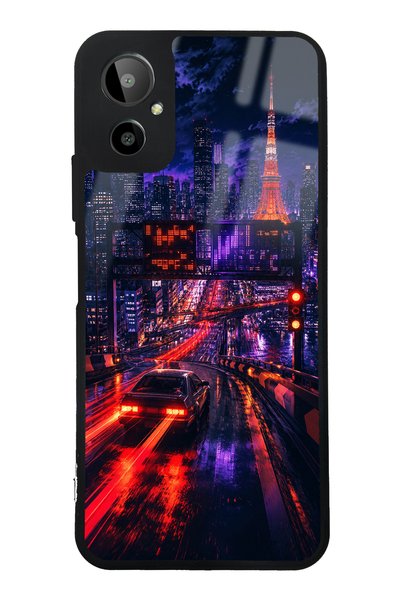 S Mode حافظة هاتف لامعة بتصميم Gm 23 SE Neon Tokyo Nights
