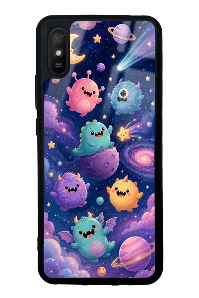 S Mode حافظة هاتف Xiaomi Redmi 9A Monster Galaxy ذات تصميم لامع