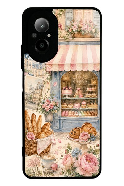 S Mode Realme 12 Lite Paris Café Bloom Design Glossy Phone Case