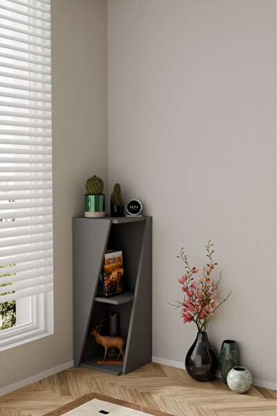 alpa ev mobilya Modern Çok Amaçlı 90CM 2 Raflı Köşe Kitaplık Dekoratif Salon ...