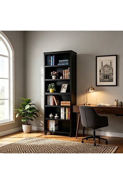Fakhamah Al Manzil Tall Legged Split‑Design Bookcase, 6‑Cube Open Display Cab...
