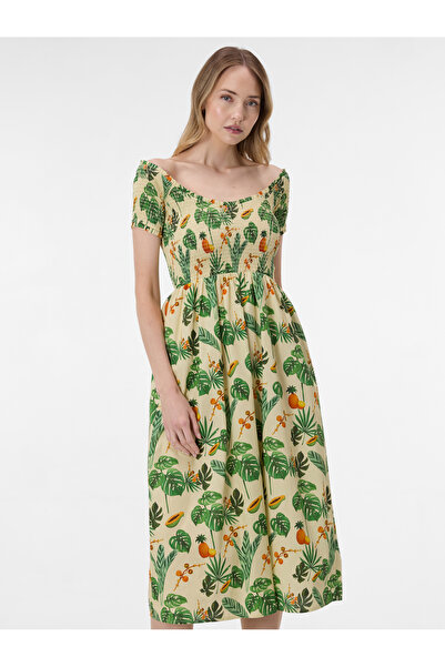 ORSAY Rochie midi de damă cu imprimeu, verde