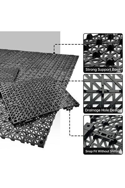YESMAX 12pcs Modular Interlocking Floor Mat, 30cm X 30cm, Soft PVC Material, ...
