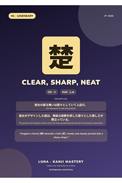 OEM Poster Kanji 楚 clar, curat, îngrijit, Carton 250g, A4