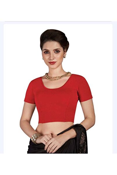 ViViRaSmi Generic Premium Stretch Cotton Saree Blouse – Ready-to-Wear, Pull-O...